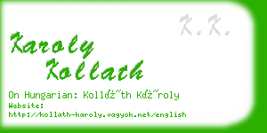 karoly kollath business card